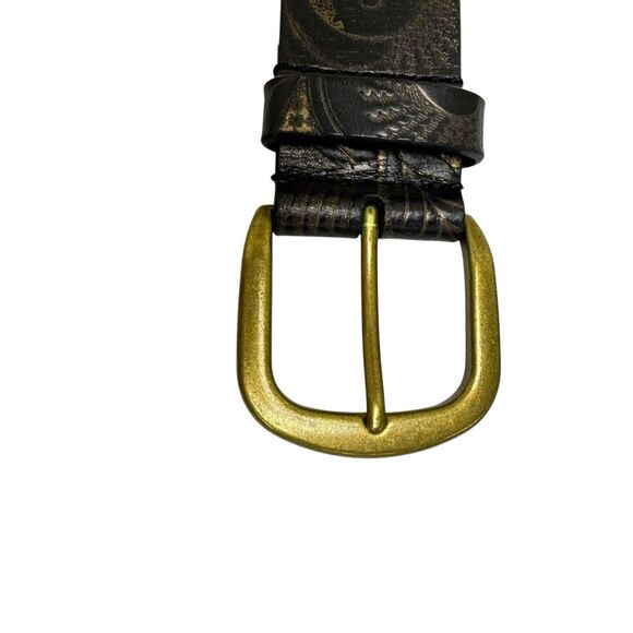 Lucky Brand Women\'s‎ Size Small Brown Leather Embossed Boho Fashion Belt NWT main image 5
